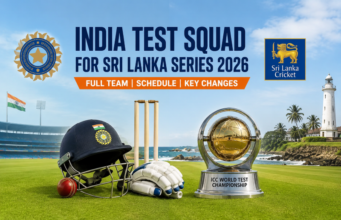 India Test Squad for Sri Lanka Series 2026: Full Team List, Schedule, Fixtures, and Key Changes India–Sri Lanka Test series theme with a clean, editorial sports look.