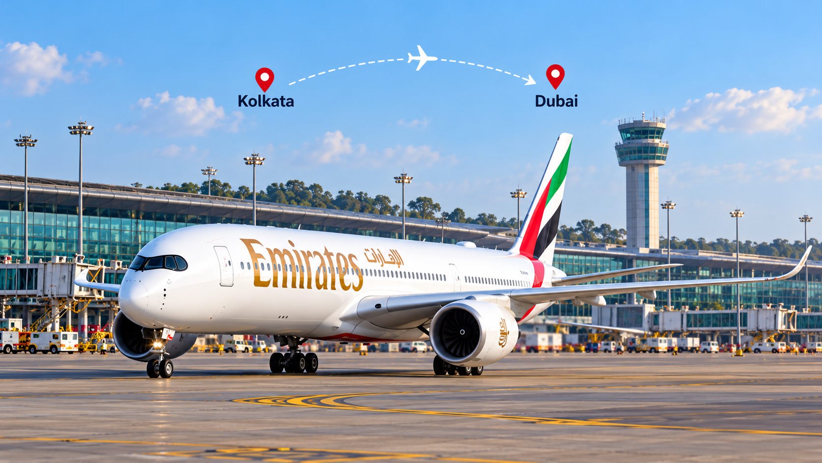 Emirates Airbus A350 Kolkata Dubai