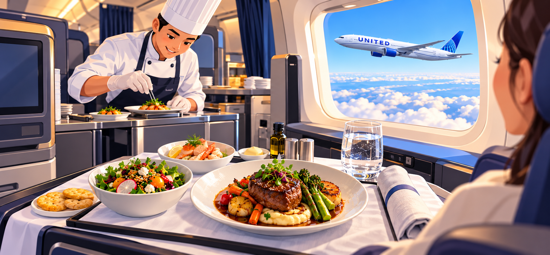 United Airlines Chef's Table menu