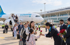Goa’s Mopa Airport Welcomes Its First Kazakhstan Charter Flight With 177 Tourists Kazakhstan charter flight Goa