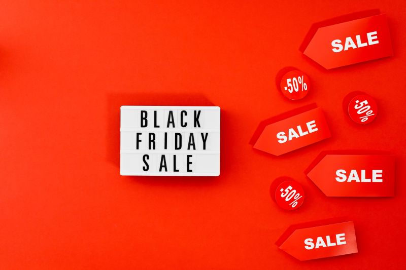 Black Friday sale banners featuring special shopping discounts